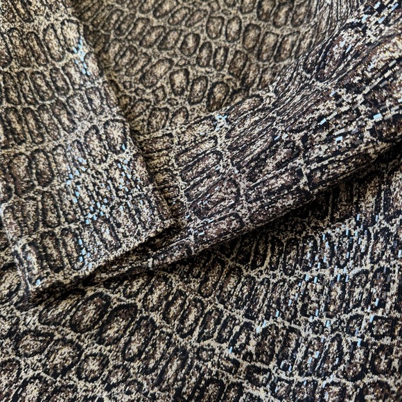 St John Evening Collection Reptile Snake Print Textured Sequin Chic Dress Sz 12 - Picture 5 of 7